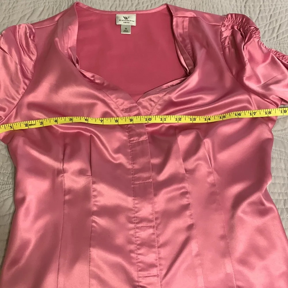 Worthington-Short rushed sleeve blouse EUC - Image 7