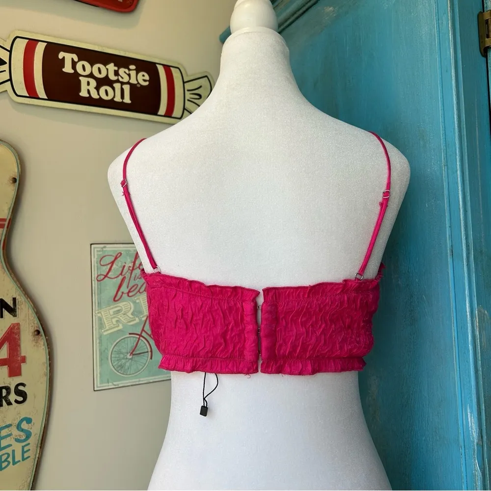 Zara Fuchsia Textured Corset Top - Image 3