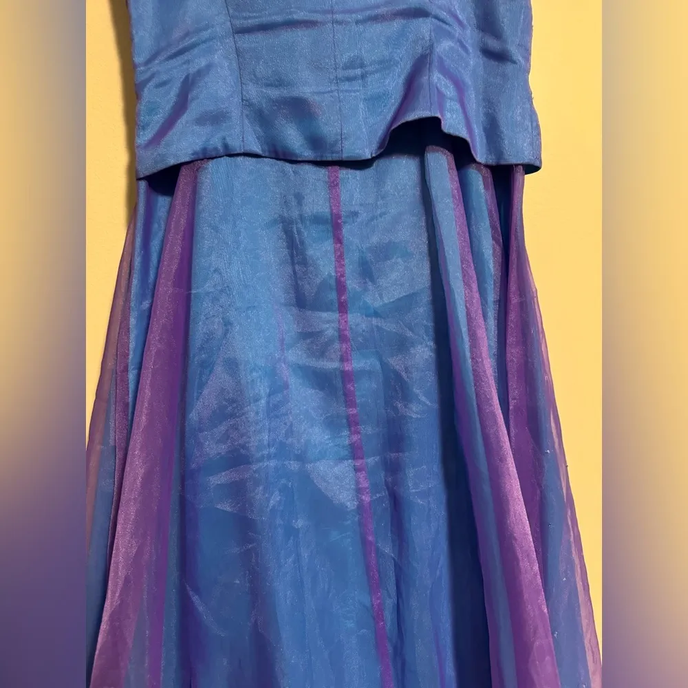 EUC Zum Zum by Niki Livas Blue and Purple Sequin Dress size 7 - Image 8