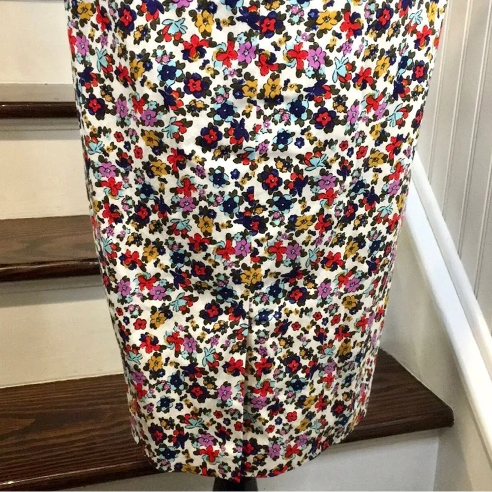 MAGGY LONDON Calf Length Sleeveless Floral Dress w Back Vent Sz 4 - Image 10