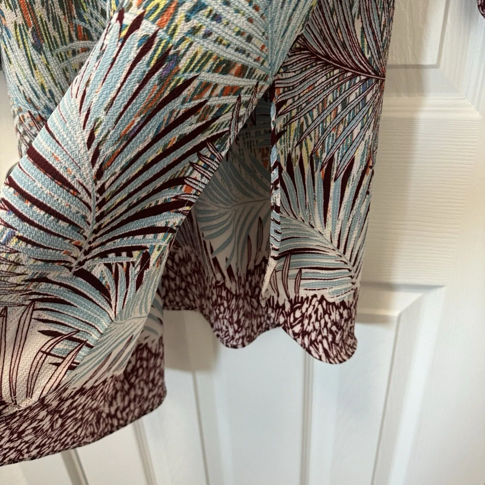 Fig and Flower Tunic Top/ Dress Blue Floral Romantic Flowy Sheer‎ Size XL - Image 6