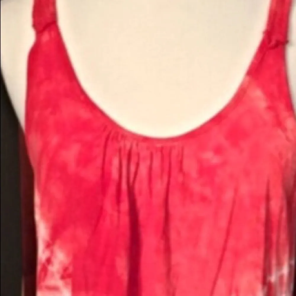 Coral Red tie dye tank top - Image 3
