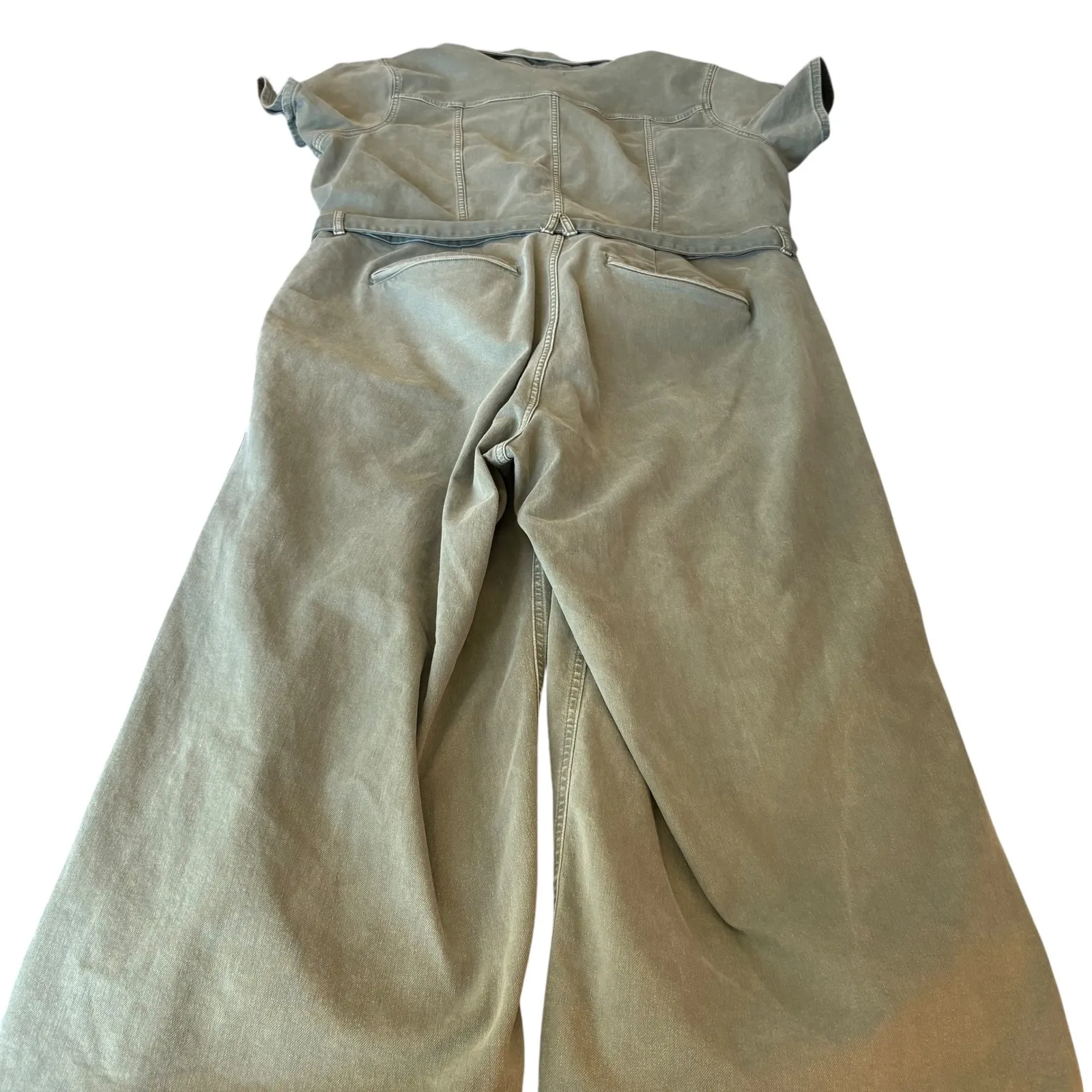 Good American/Anthropologie Fit For Success Utility Crop Jumpsuit Olive green 4X - Image 5