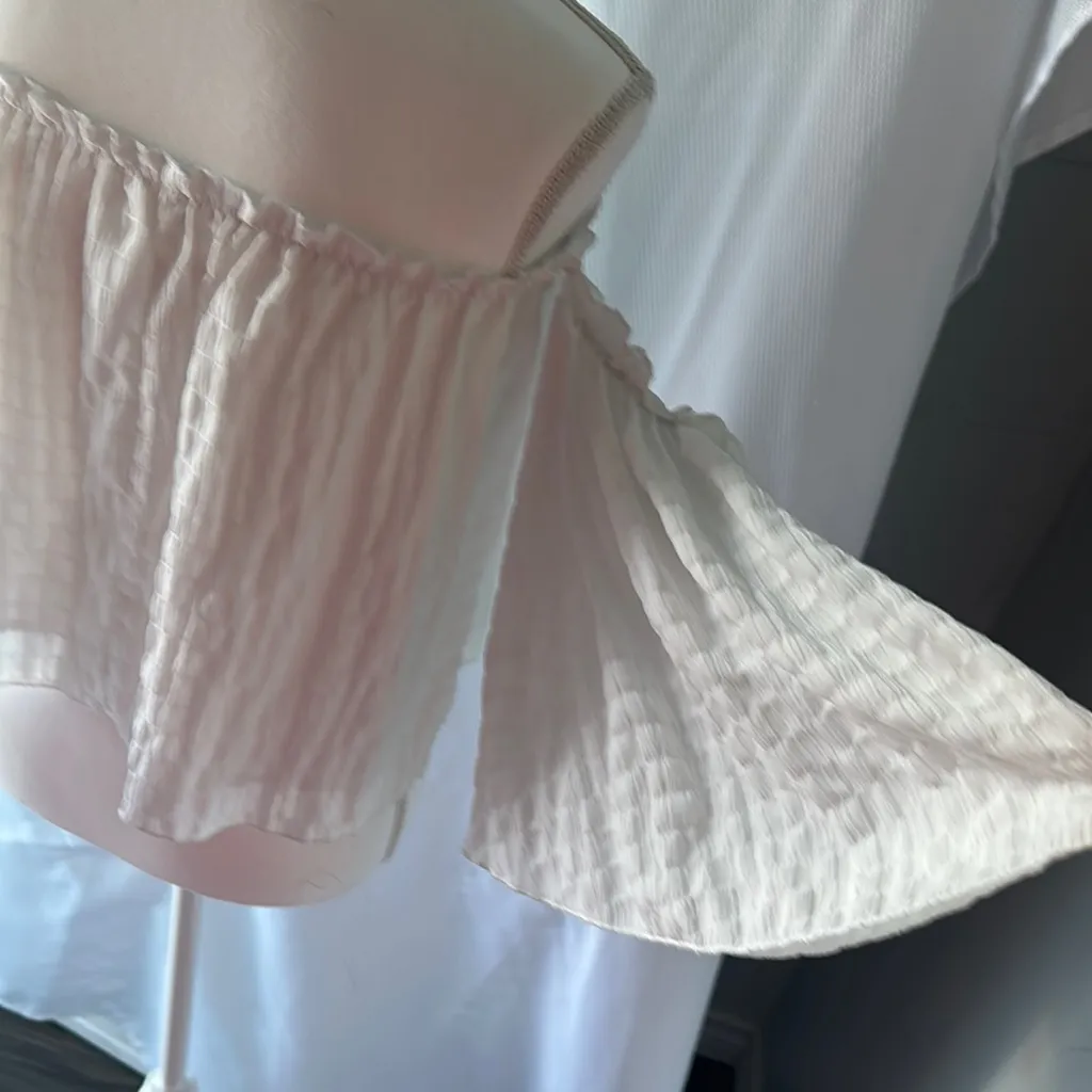 SheIn  White Asymmetrical Ruched Sleeveless Blouse - Image 3