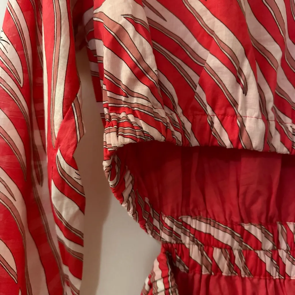 MICHAEL MICHAEL KORS Zebra Print Cotton Lawn Cutout Dress Size M Pink Size M - Image 11