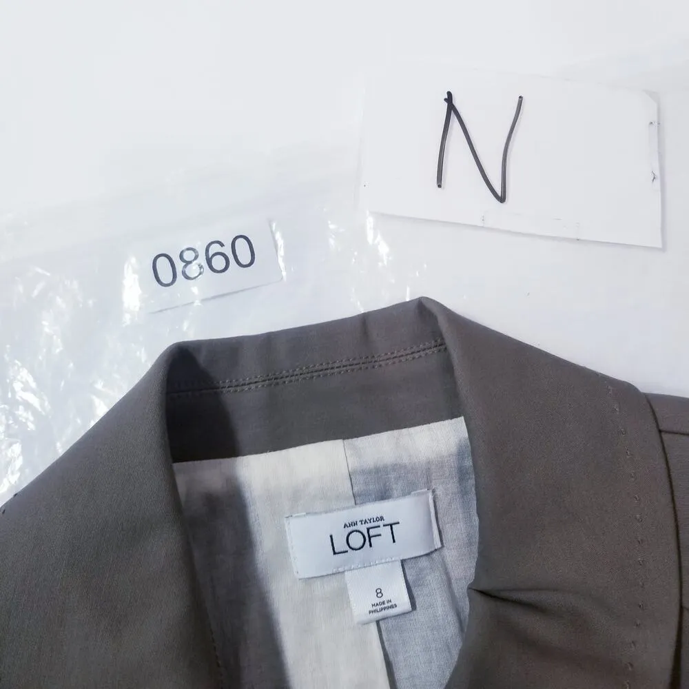 Ann Taylor LOFT Khaki Utility Cargo Military Style Belted Jacket Fully Lined - Image 12