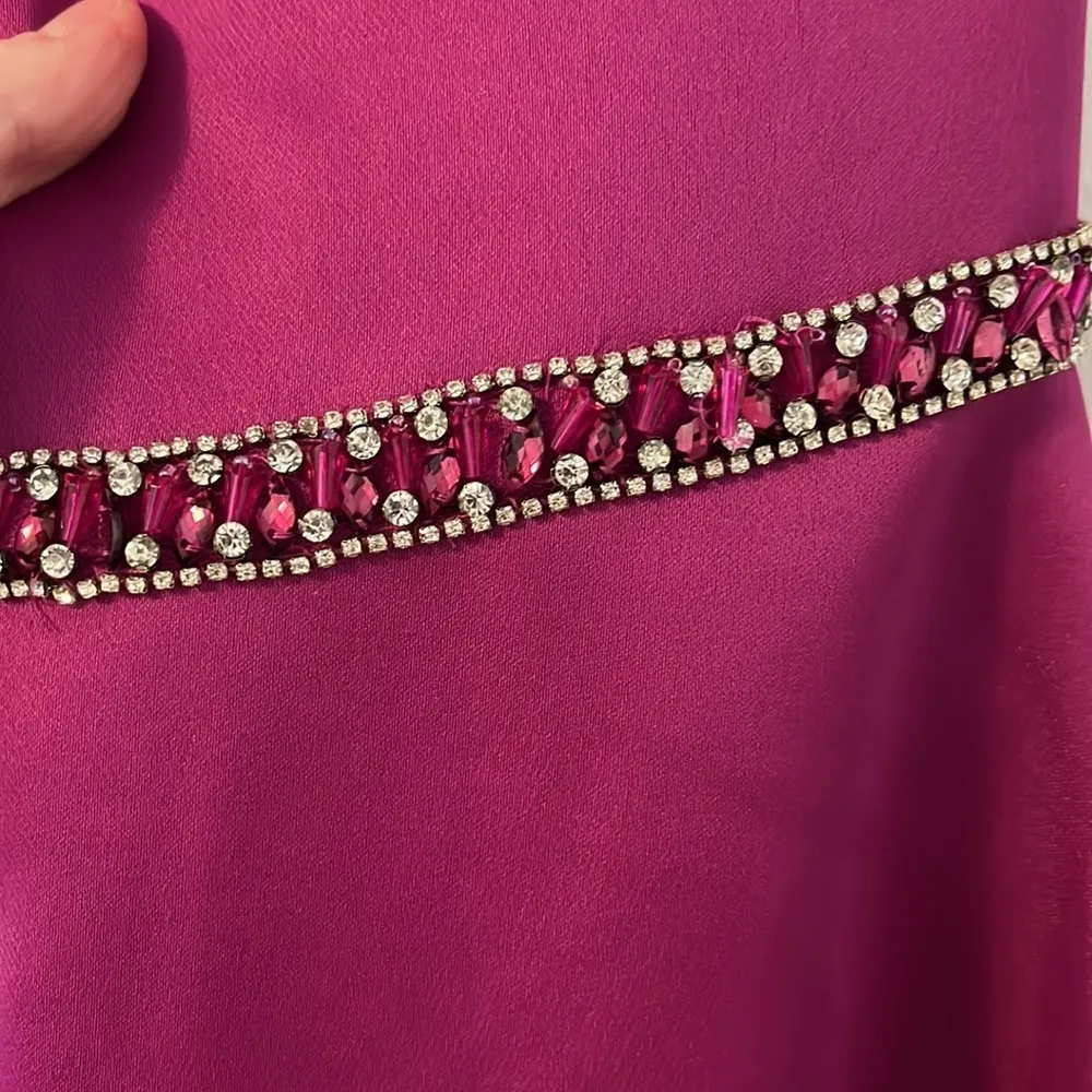 NEW Glamour Terani Couture Pink Fuchsia Off The Shoulder Beaded Gown Dress Prom - Image 10