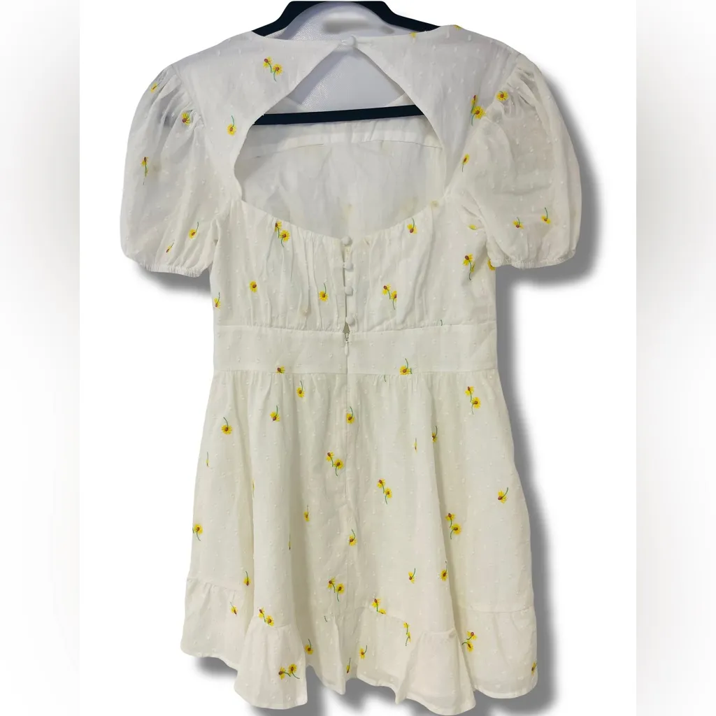 For Love & Lemons Womens Swedish Dot Embroidered Cottagecore Sunflower‎ Dress - Image 8