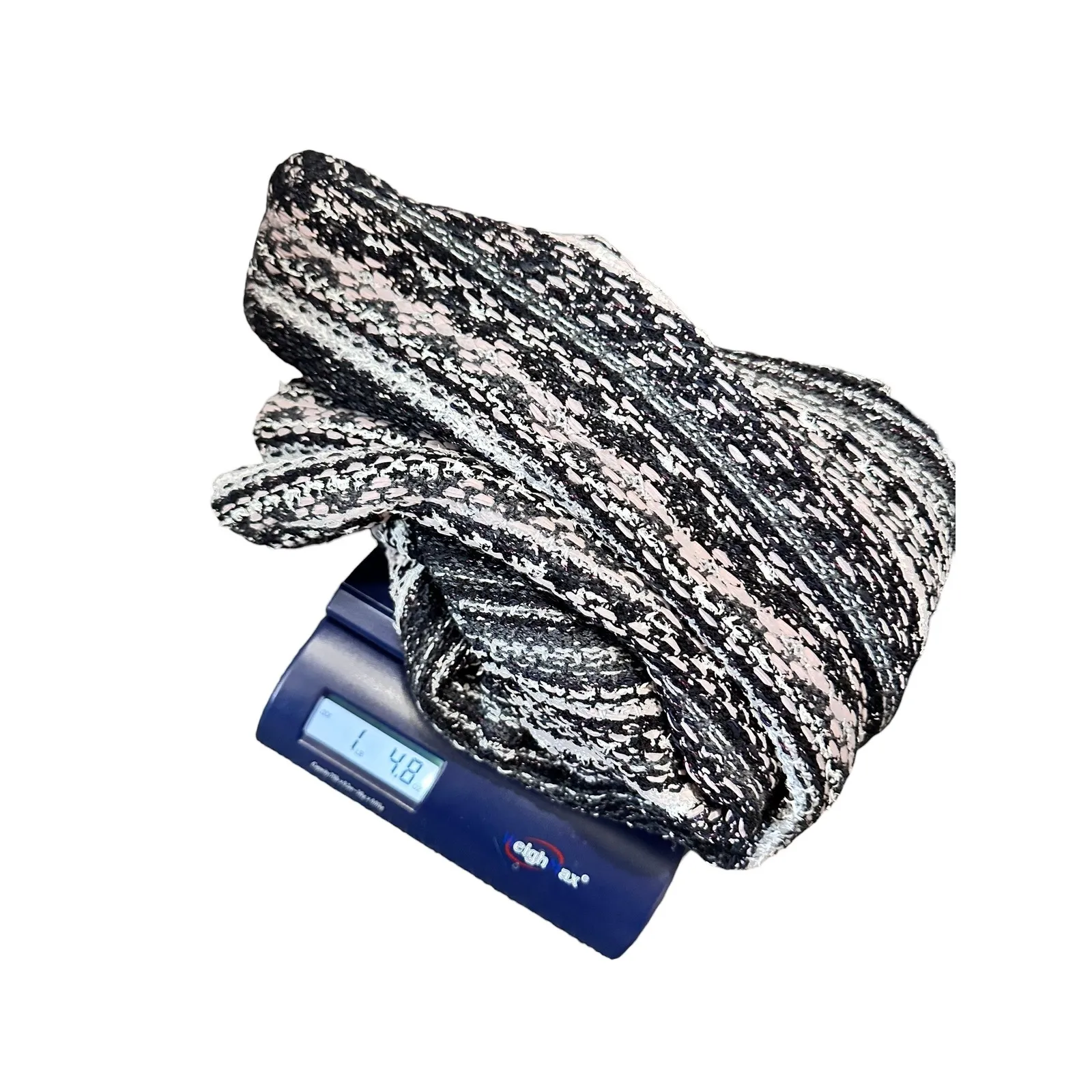 St. John ombre vertical stripe tweed Knit Long Cardigan Jacket Women's 10 Fringe - Image 9