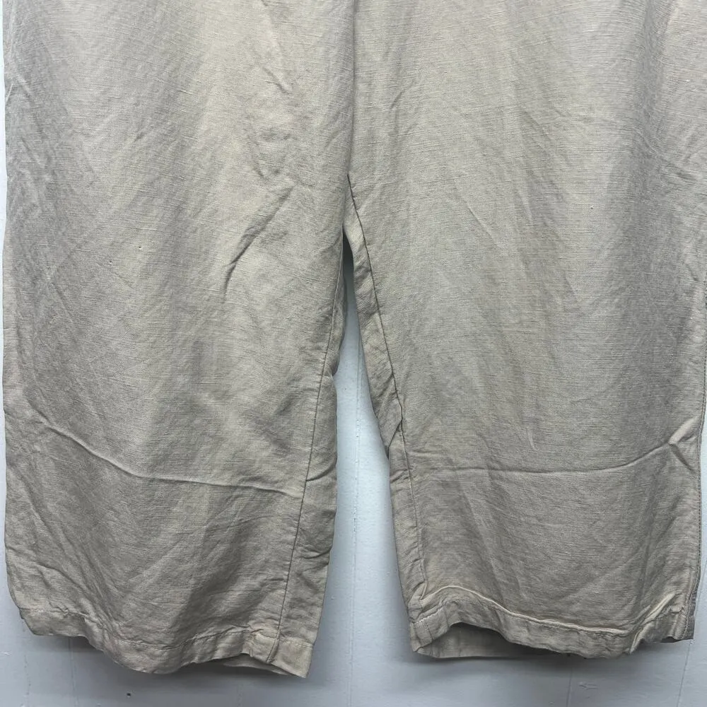 Jovie Linen Blend Beige Capri Women's Pants Size XXL Breathable Lightweight - Image 4