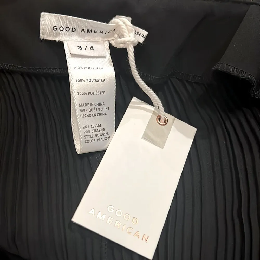 Good American Plissé Sculpted Long Sleeve Cutout Black Mini Dress, NWT, Size 3/4 - Image 9