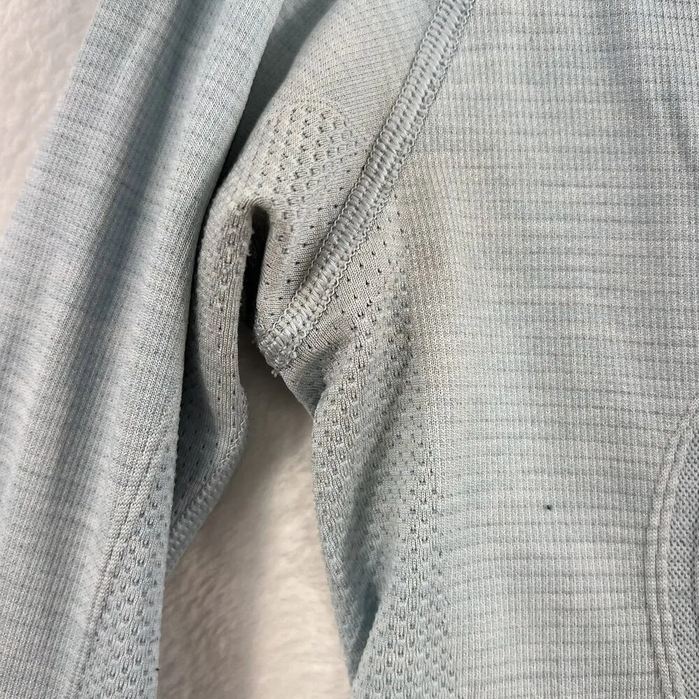 Lululemon 4 Run Swiftly Tech Long Sleeve Aquamarine Seamless Thumbholes Athletic - Image 5