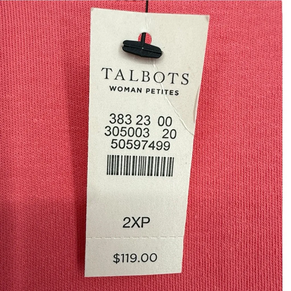 NWT Talbots Ruffle‎ Sleeve Shift Dress Salmon Pink Size 2XP - Image 4