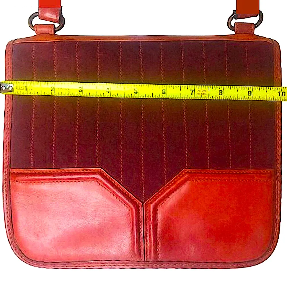 YSL YVES SAINT LAURENT Leather & Suede Art Deco Front Flap Messenger Bag COA - Image 14