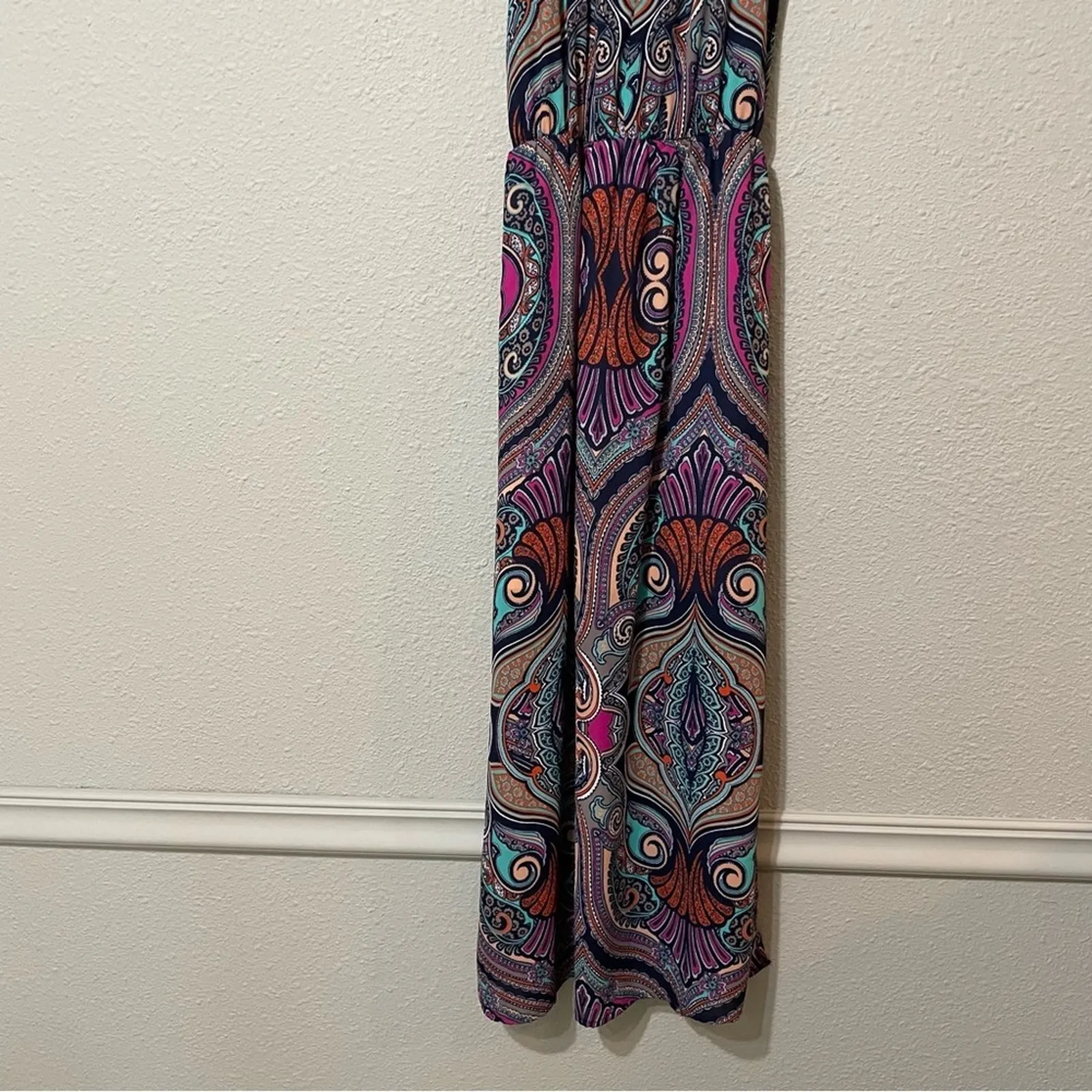 Alison Joy Vibrant Multicolor Paisley Midi Dress Women XS Boho Maximalist Funky - Image 3