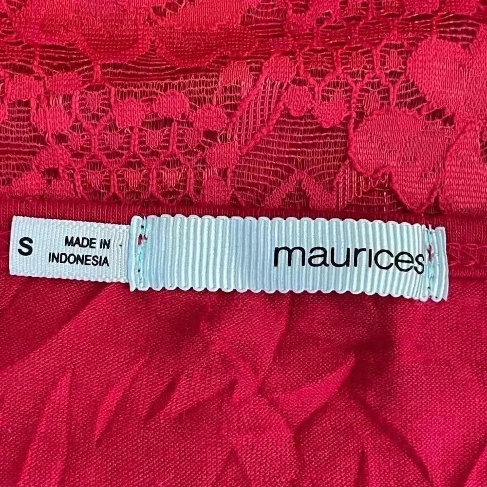 Maurices Red Camisole Top with Lace SZ S #1236 - Image 6