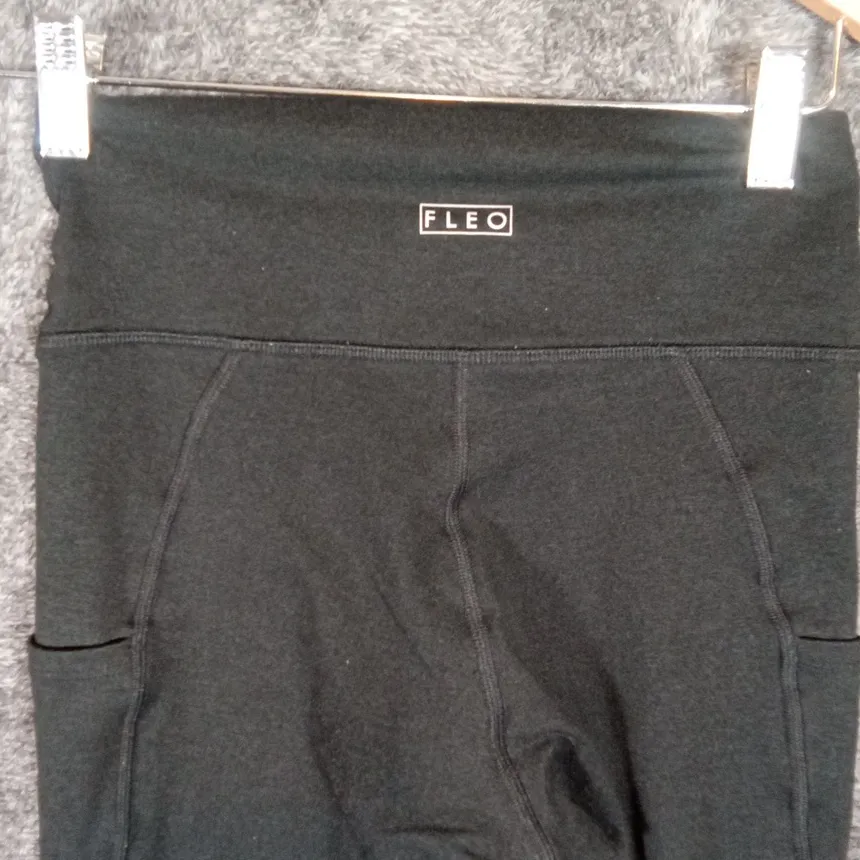 Fleo Set Of Two Leggings Womens Gym Running Workout Size Xs Black - Image 7