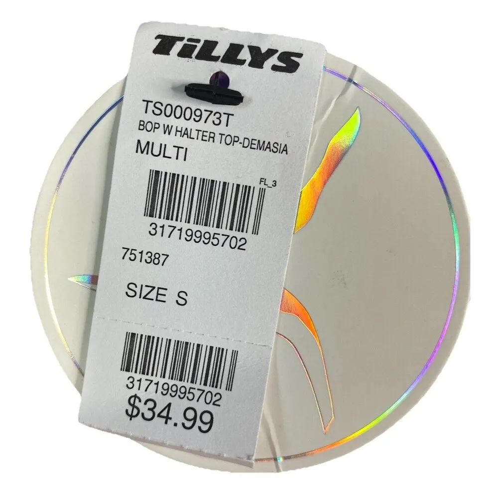 NWT Byrds of Paradise Demasia Bikini Top V Neck Floral Lace Up Pink Purple - Image 5