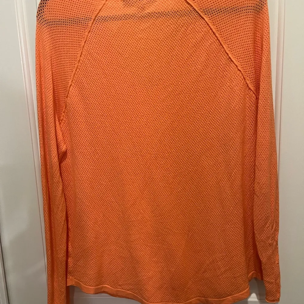 Vibrant Orange Mesh Long Sleeve Top Tribal branded for MB Botique Size L - Image 6