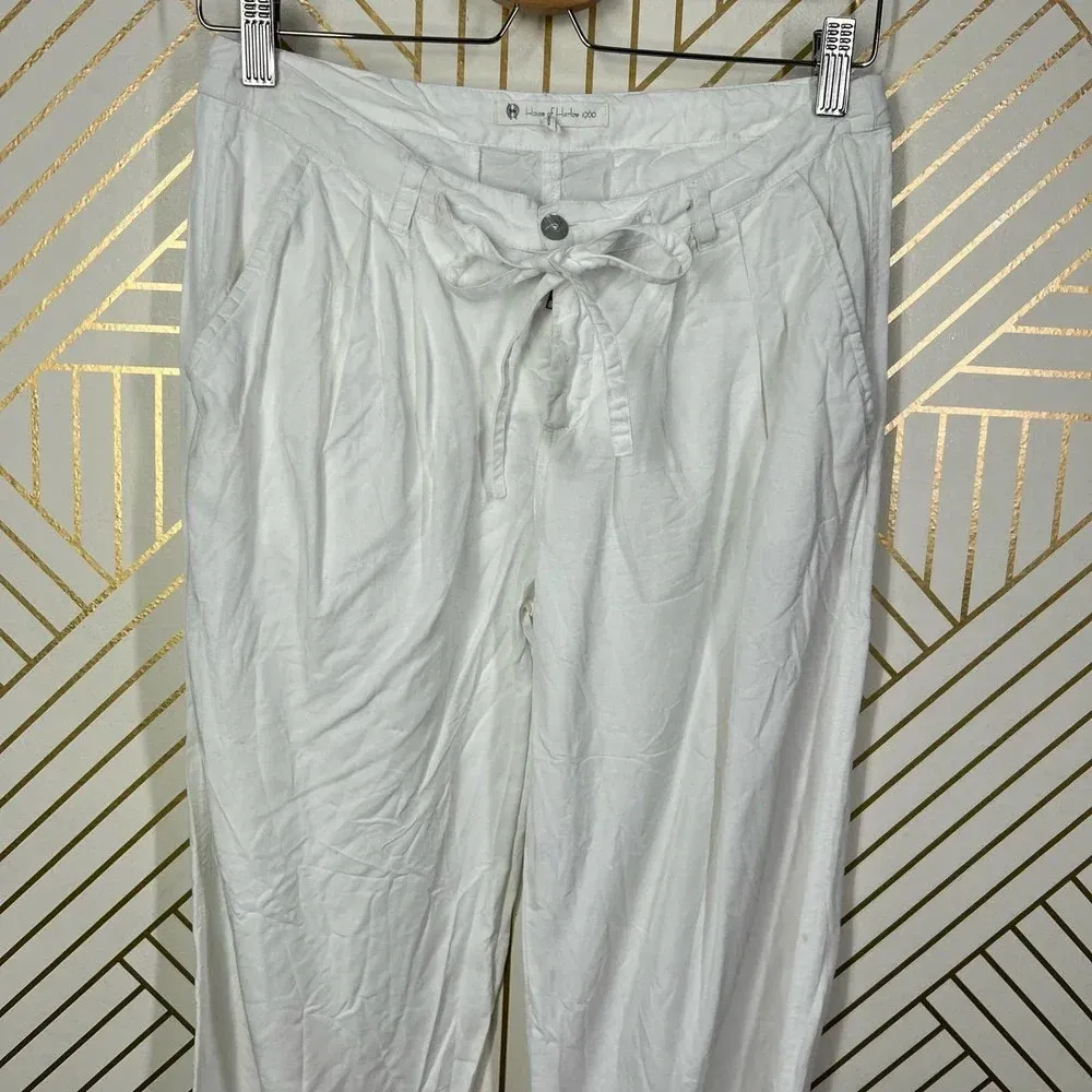 House of Harlow‎ 1960 White Cropped Drawstring Pants Size US Small - Image 2