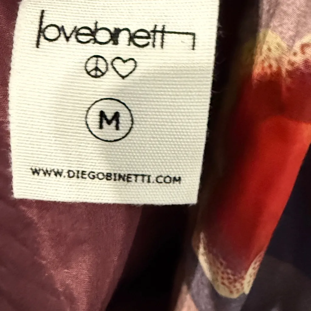 Love Binetti Floral Maxi Wrap Dress Lavender With Red Floral Print Size Medium Purple - Image 8