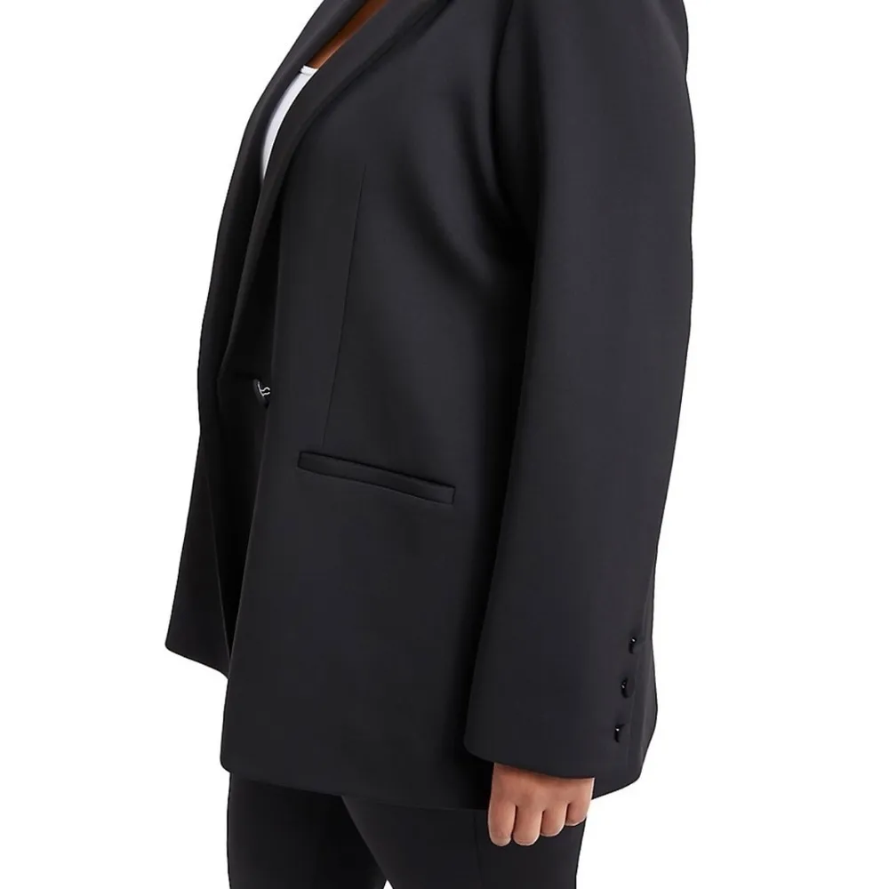 Good American Shiny Scuba Blazer - Size 4 (X-Large) - Black - EUC - Image 4