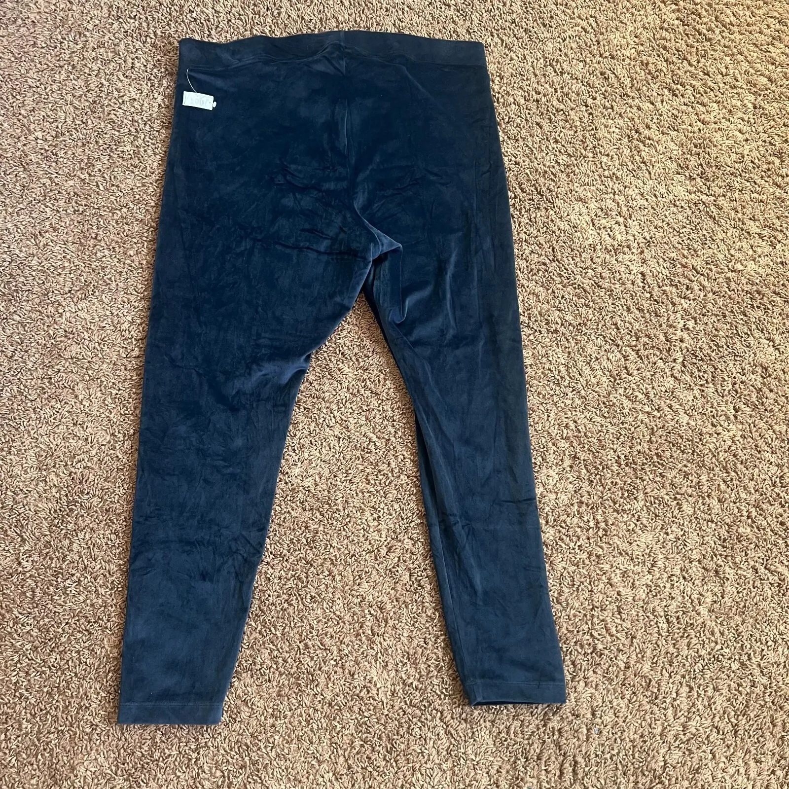 Old Navy Womens Leggings 2XL Blue Stretch Pull On‎ Skinny Velvet Yoga Pants NWT - Image 5