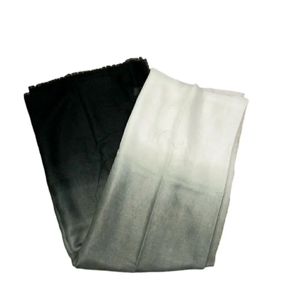 Cushnie Black/Grey Ombre Large Scarf Gray - Image 5