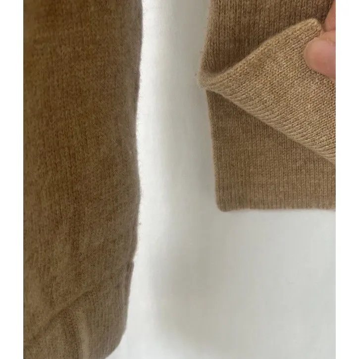 Polo Ralph Lauren Tan Merino Wool Pullover Sweater Small Prep Minimalist Classic Brown - Image 6