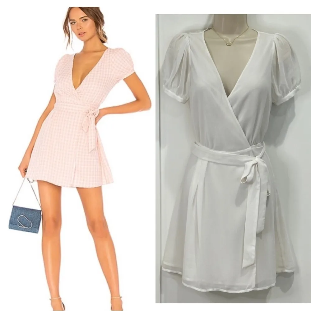 LPA Back Cutout Wrap Mini Dress Small White Summer Grad Bridal Coquette - Image 3