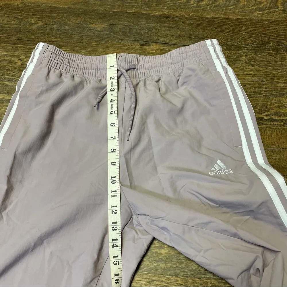 Adidas Womens Essentials 3-Stripes Woven 7/8 Pants IR6103 Medium Lavender Purple - Image 4