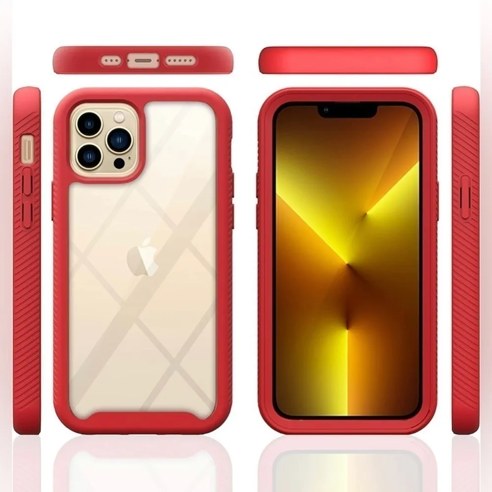 IPHONE 13 Pro cellphone case with built in screen protector Red - Image 5