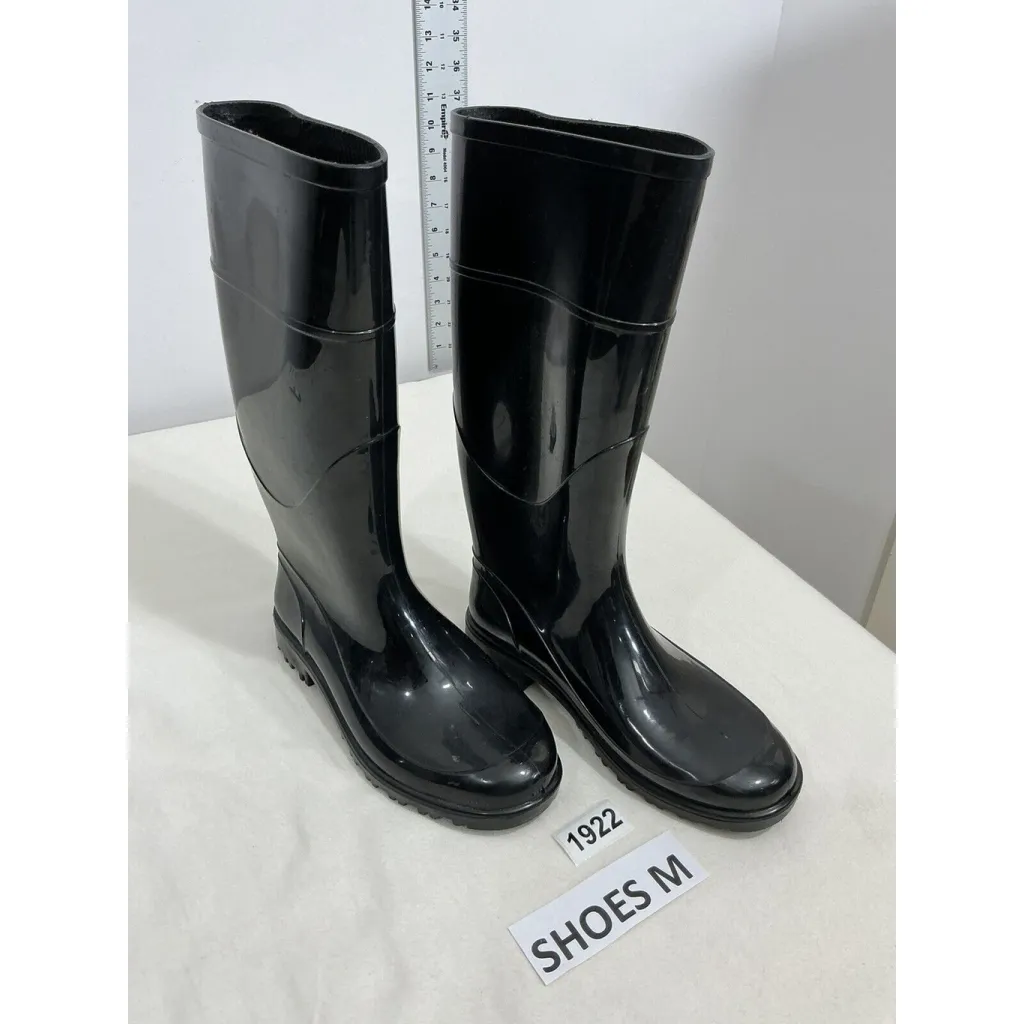 Womans Engineered For Woman Athletes Black Rubber Tall Rain boots Size 7 - Image 2