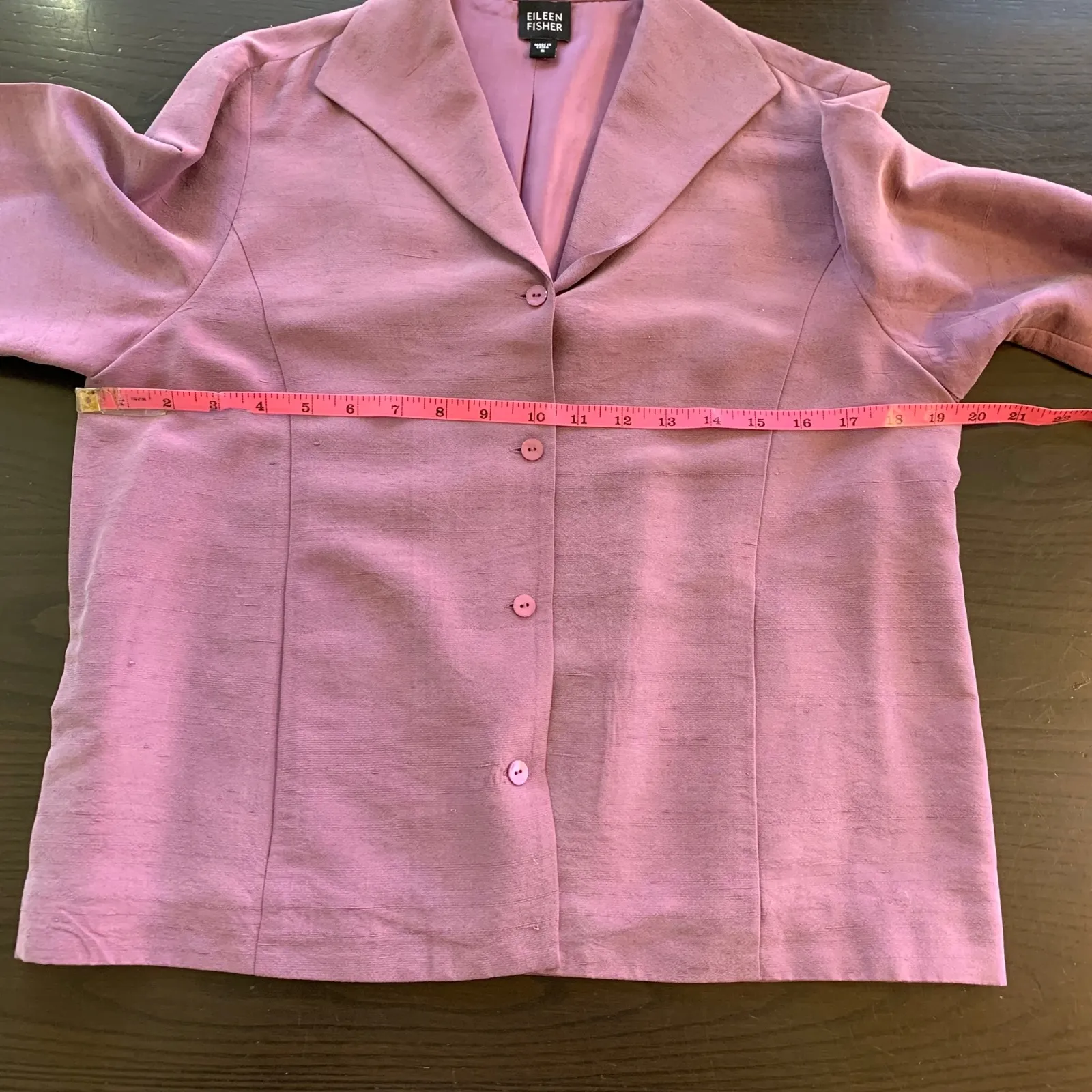 Eileen Fisher Silk Suit Set Lavender Blazer Skirt Womens Small Event Wedding - Image 5