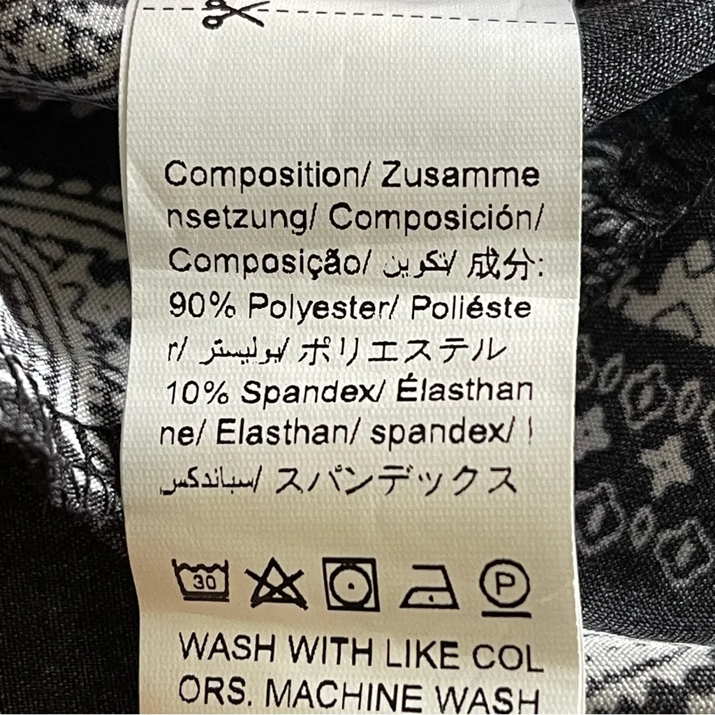 SHEIN Curve Scarf Paisley Print Wide Leg Pants (black white) - 2XL - Image 8