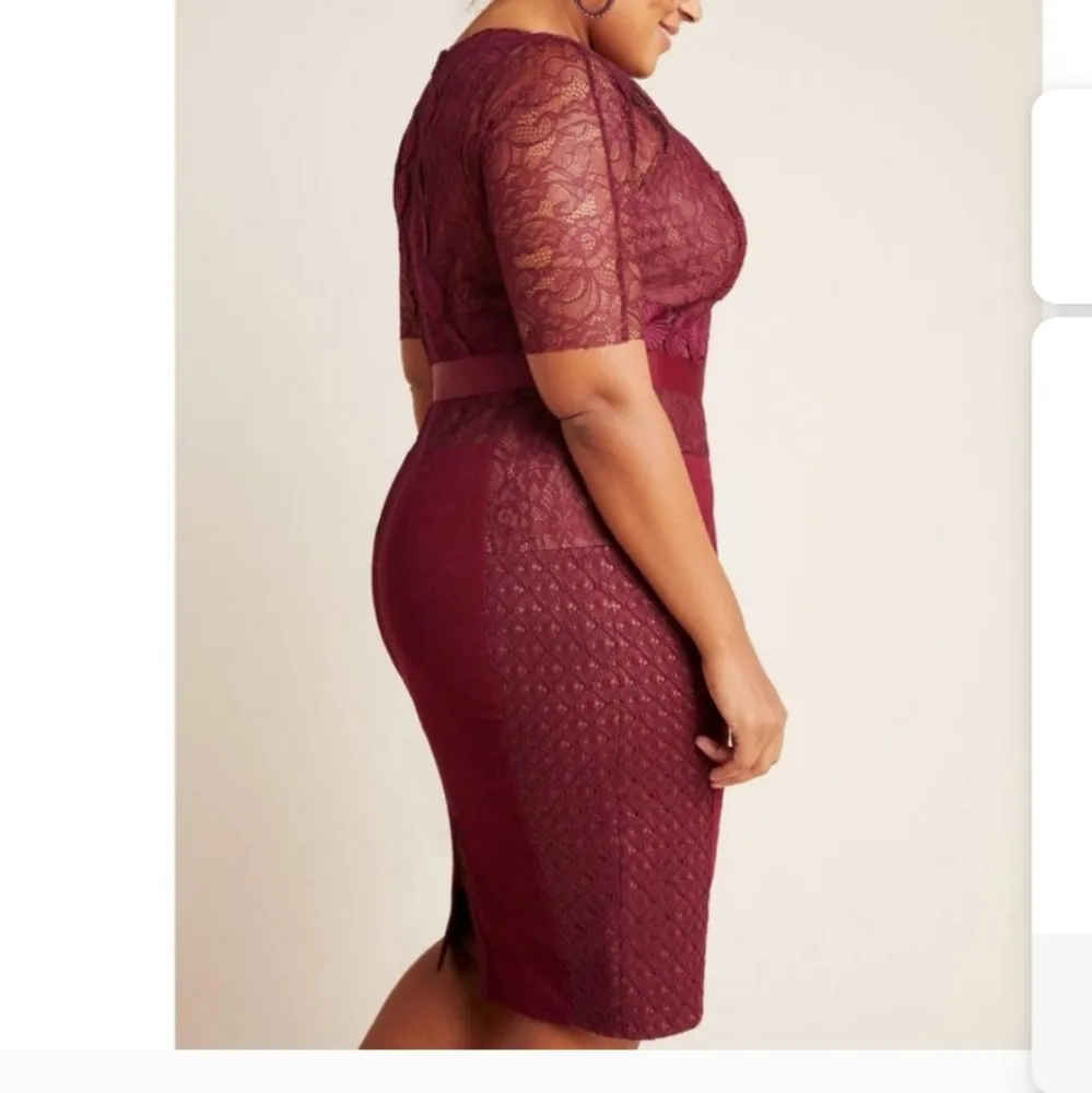 Anthropologie Byron Lars Carissima Burgundy Sheath Dress - Image 4