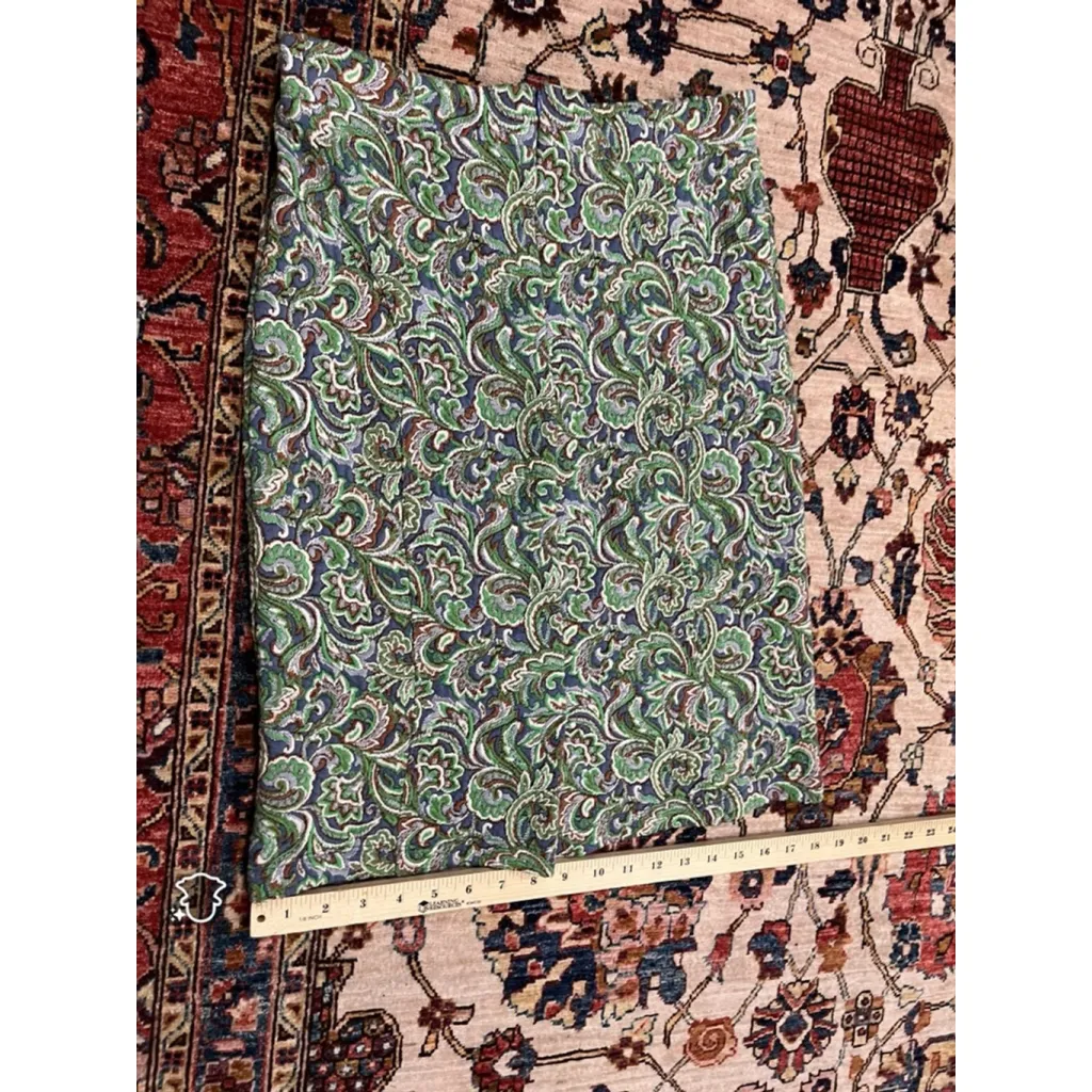 Anthropologie Maeve Pencil Skirt Green Paisley Textured Embroidered Preppy Small - Image 7