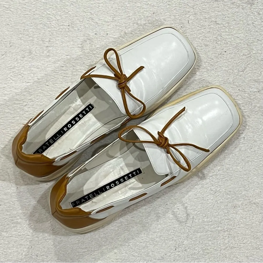 Fratelli Rossetti Off White Leather Loafers Size 6.5 Tan - Image 15