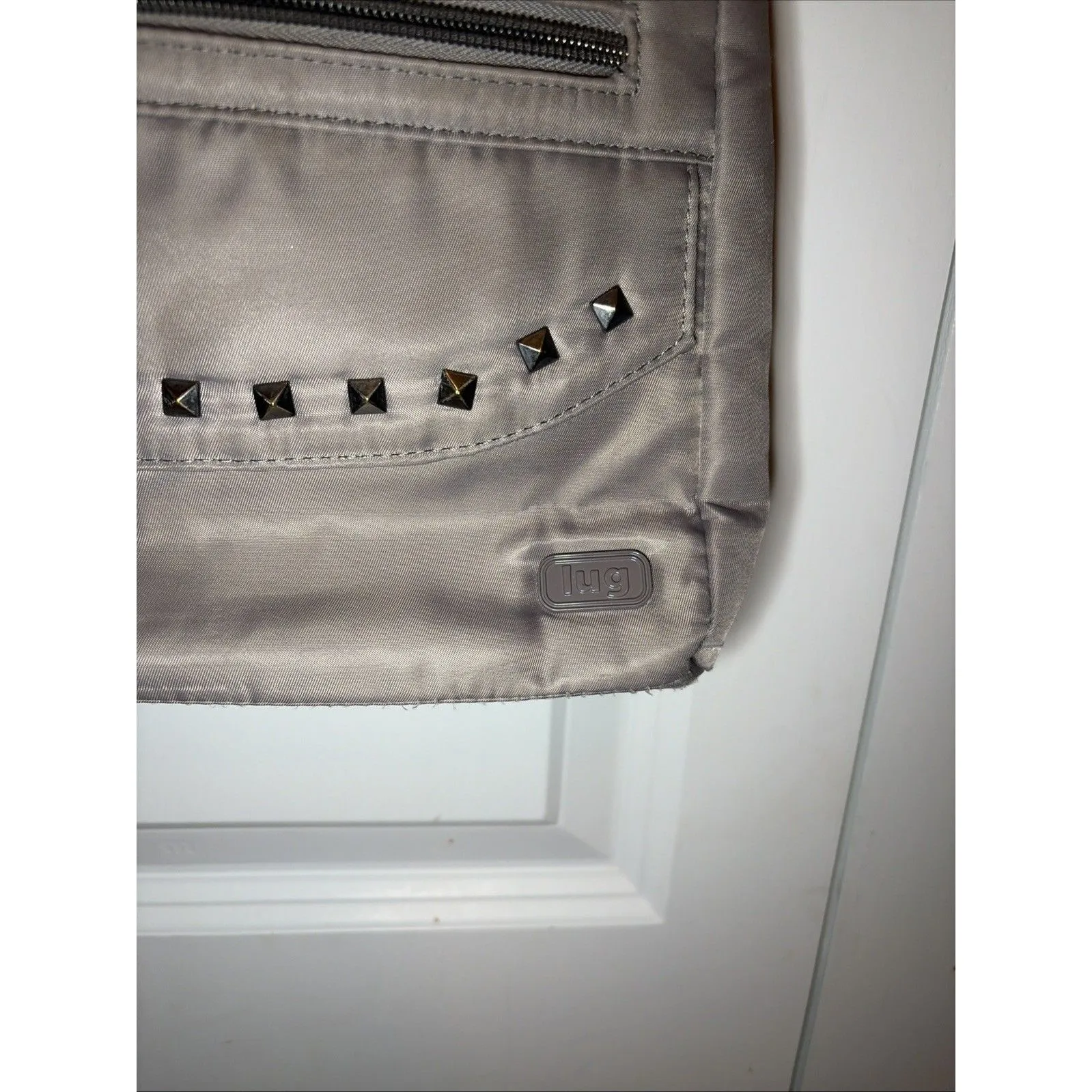 LUG PACER CROSSBODY BAG STUDDED GREY ADJUSTABLE STRAP RFID SECURE Gray - Image 3