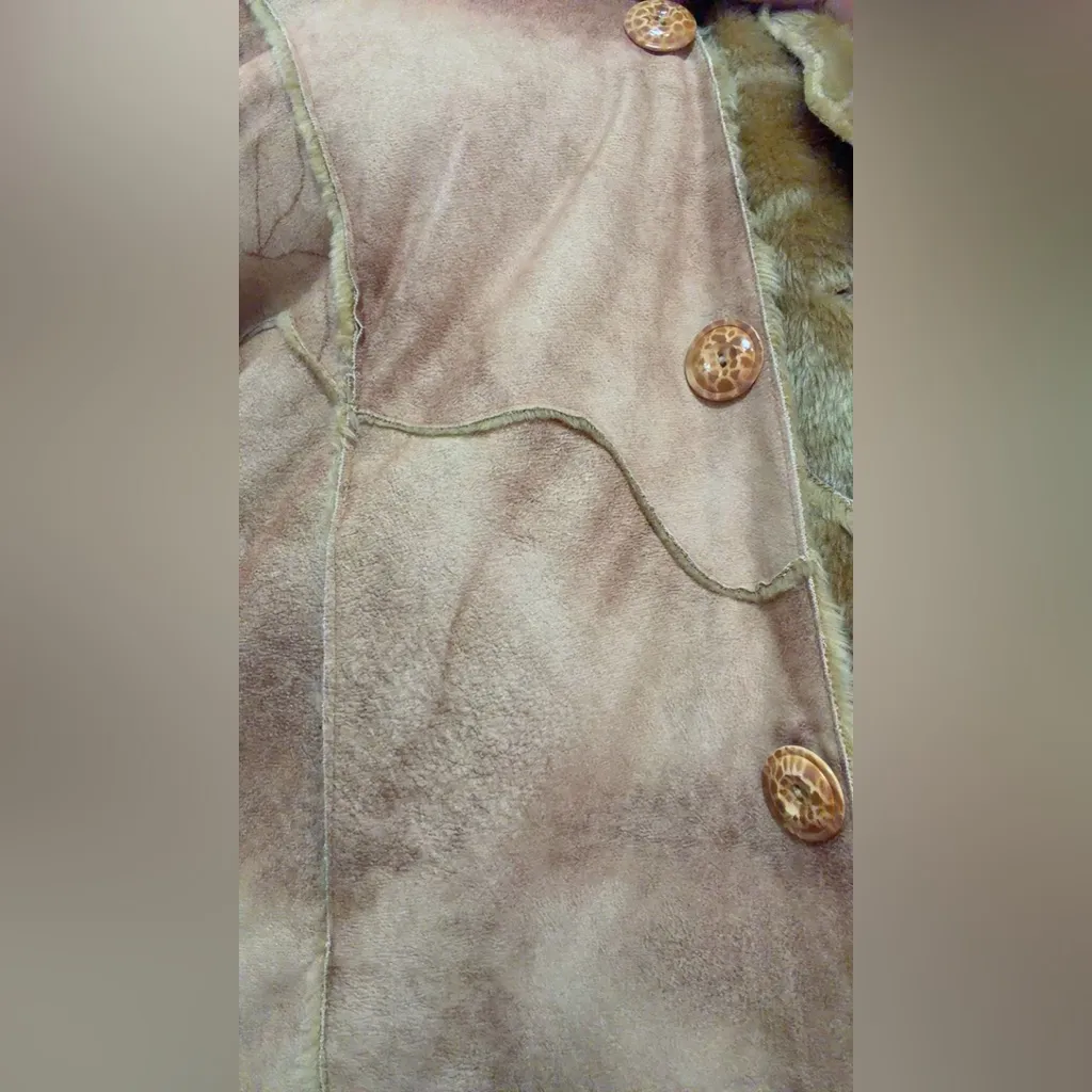 Y2K patchwork penny lane jacket faux fur Brown Size XL - Image 8