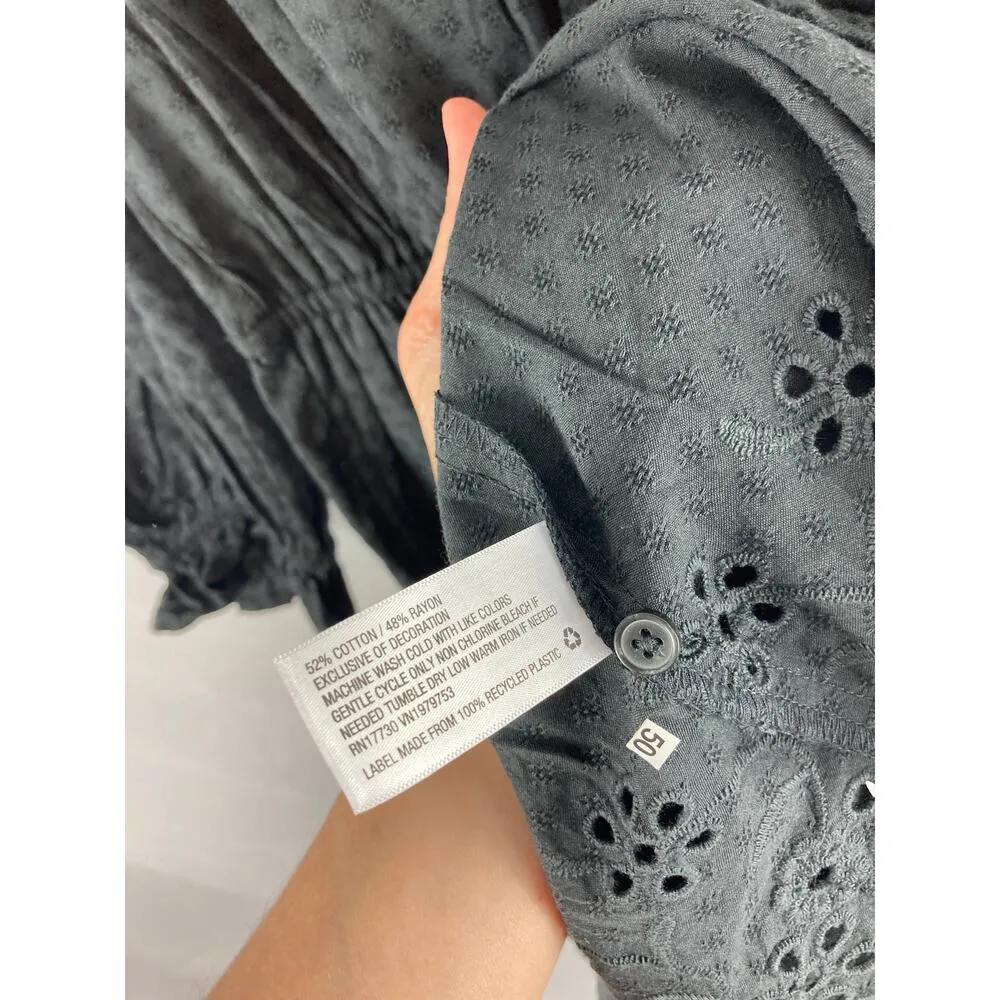 Universal Thread Ruffle Detail Eyelet Dress Size Small - Image 3