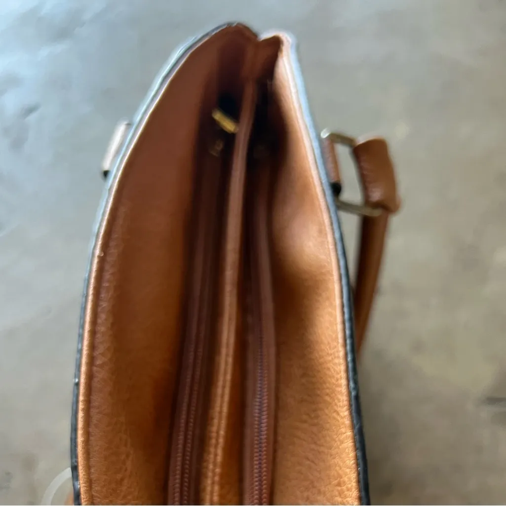 Baby Phat NEW Logo Print Faux Leather Tote Bag Gold Studs - Image 8