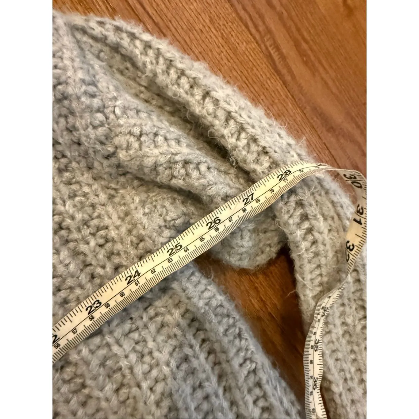 Zara grey oversized chunky knit cardigan sweater size small - Image 9