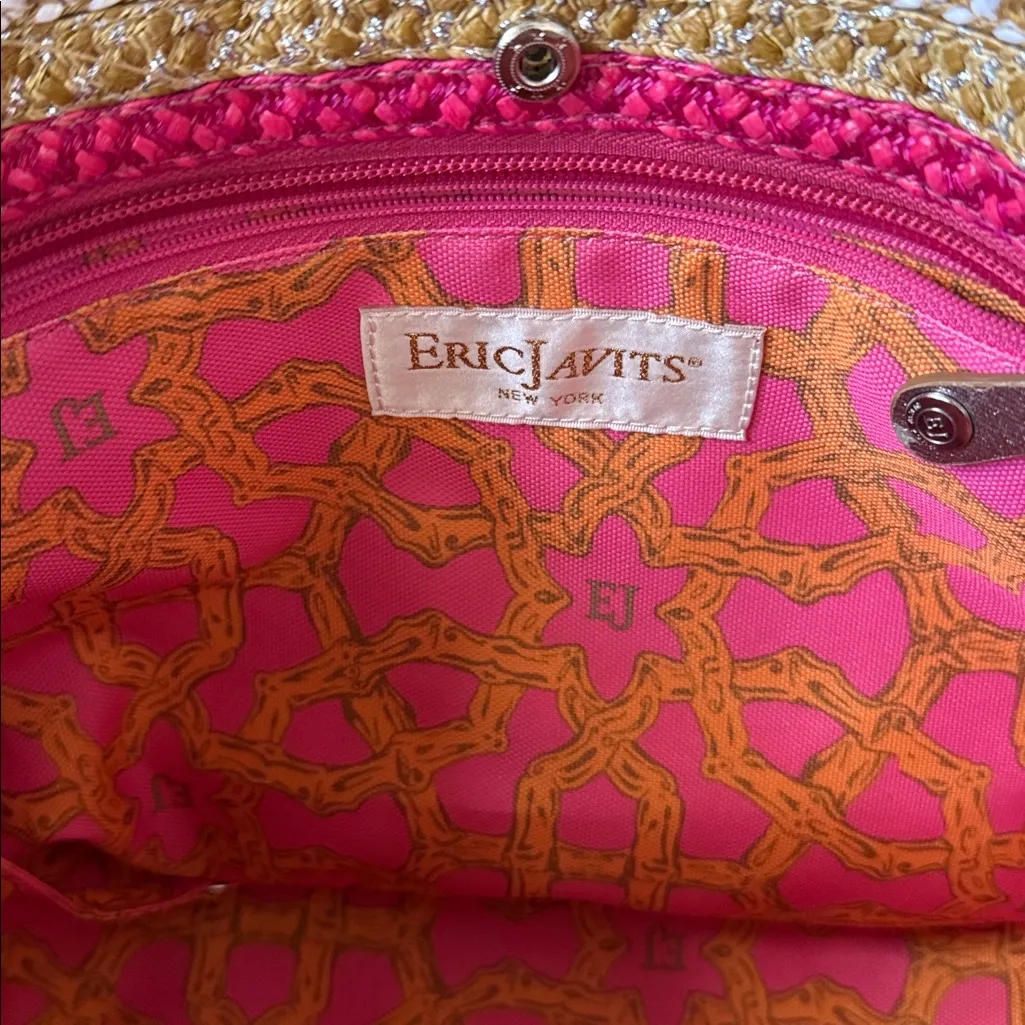Eric Javits Pink Woven Bohemian Bag - Image 2