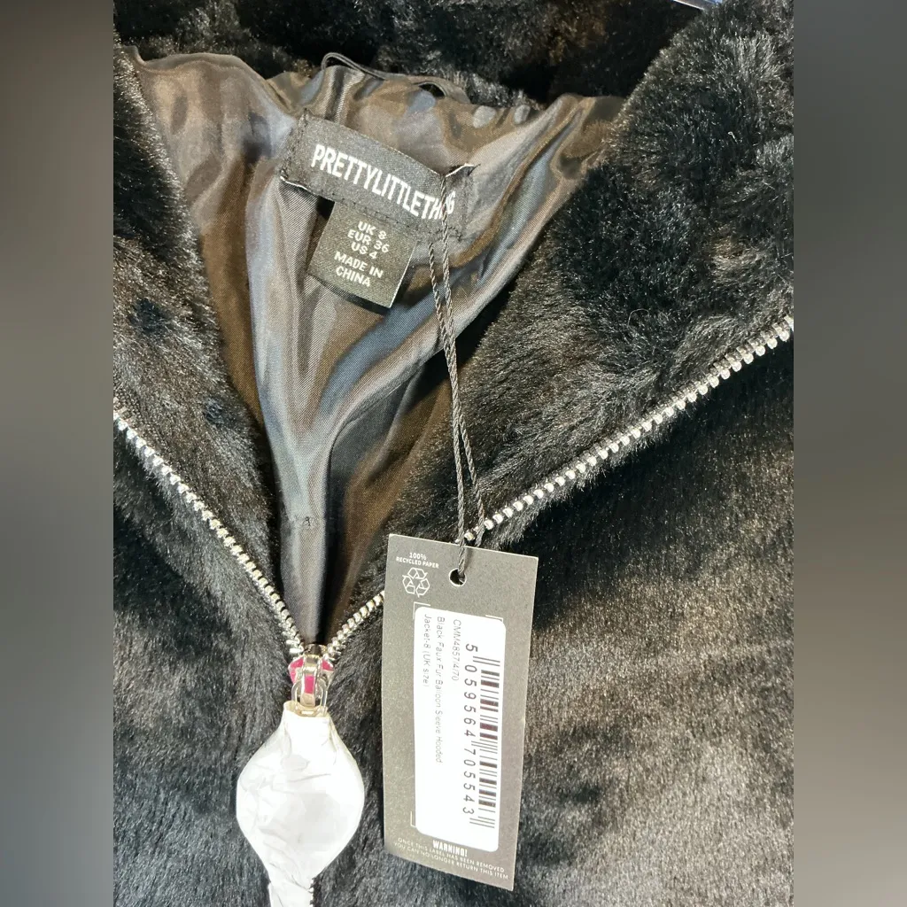 PrettyLittleThing Plush Black Teddy Jacket - Image 3