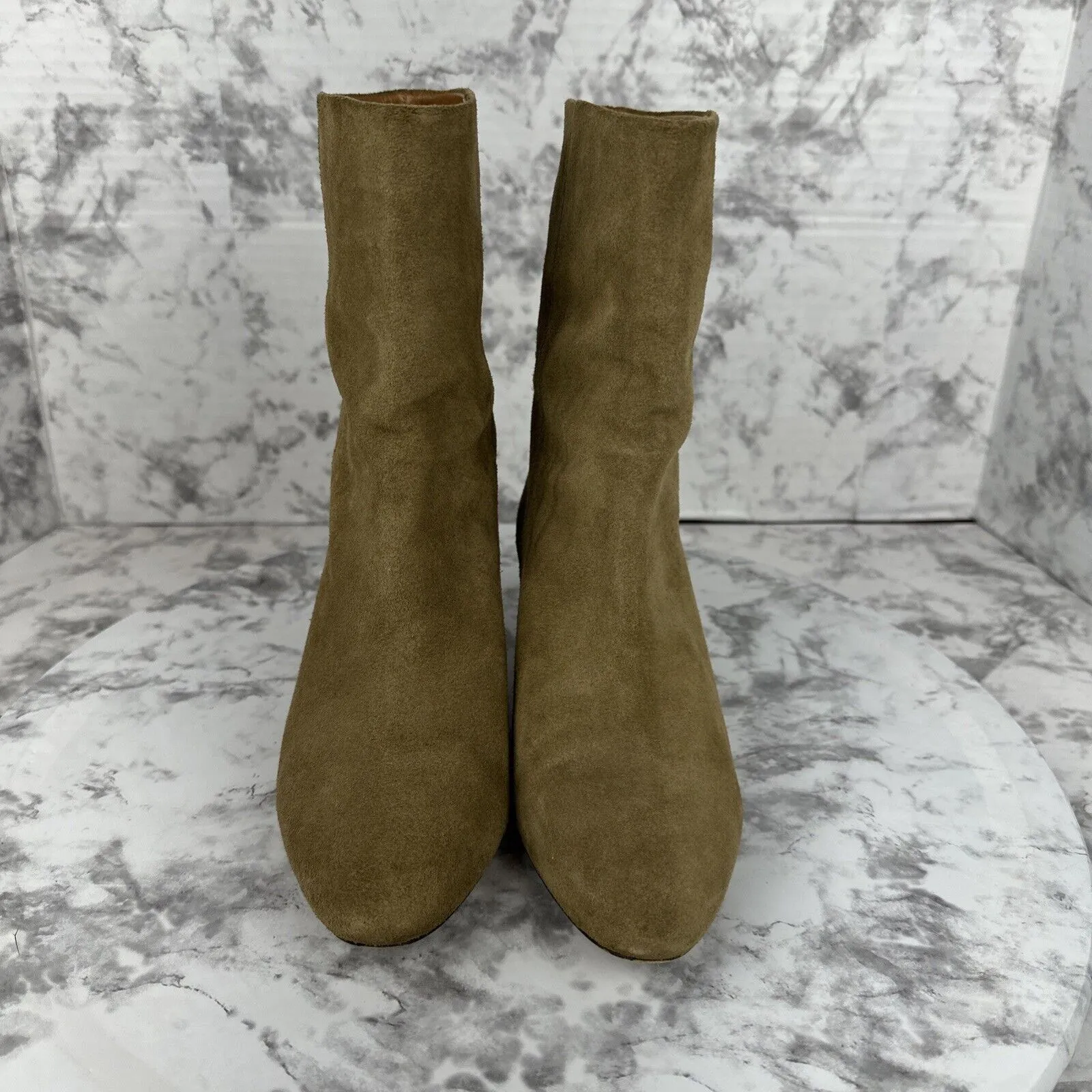 Isabel Marant Womans Dyna Ankle Boots Size 37/US 7 Sand Velvet Calfskin Suede - Image 2