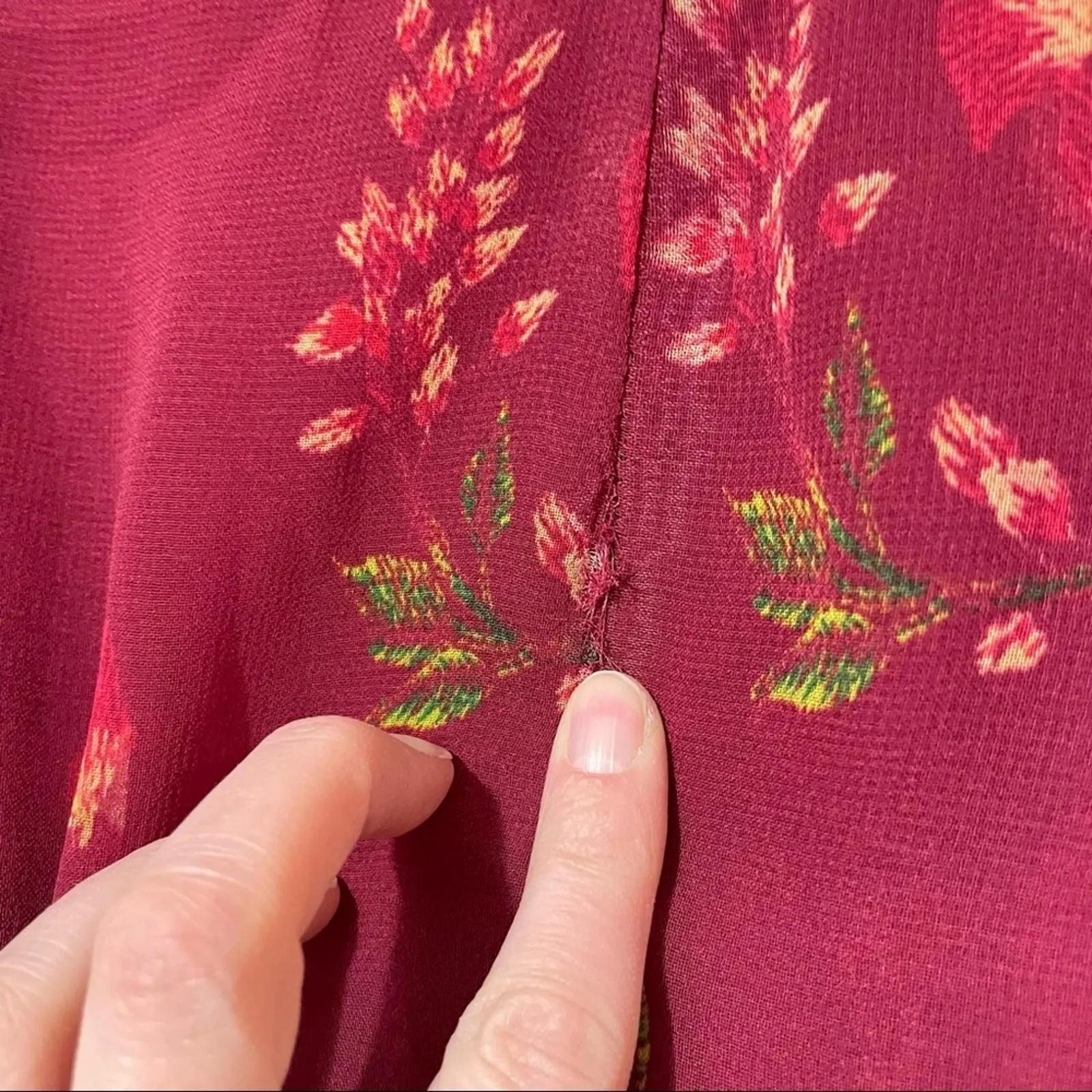 Marchesa Notte Red Floral Flowy Dress Casual Womens 2 Sleeveless Embroidered - Image 12