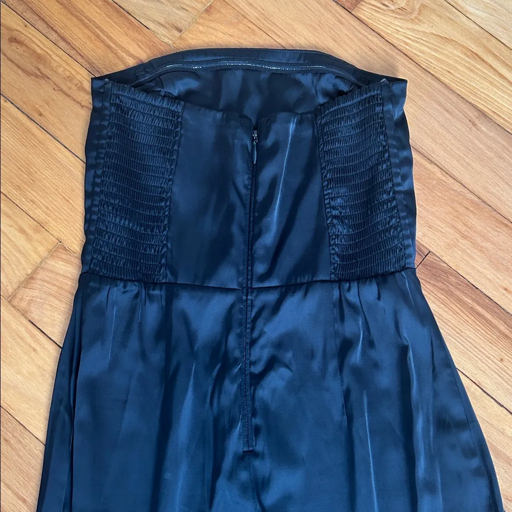 Abercrombie Black Strapless Satin Sculpt Maxi Dress - Image 4