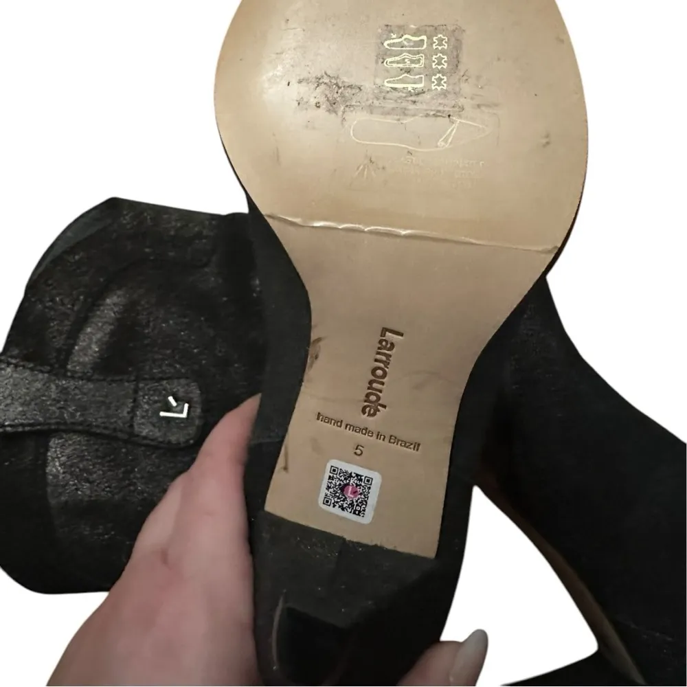 LARROUDE WOMEN LOUISE COWGIRL GLITTER FESTIVAL GRAPHITE WESTERN BOOTS SIZE 5 Gray - Image 6