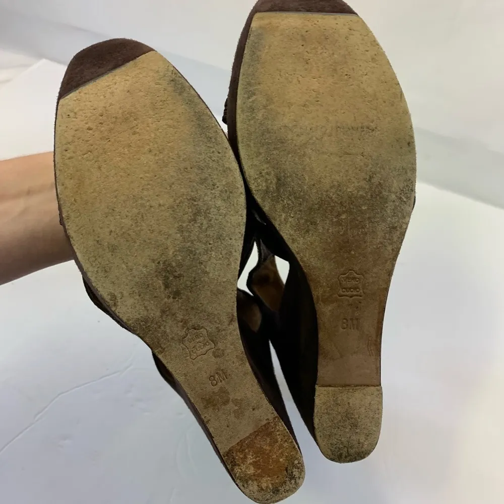 Donald J Pliner Brown Suede Wedges 378 Size 8 - Image 6